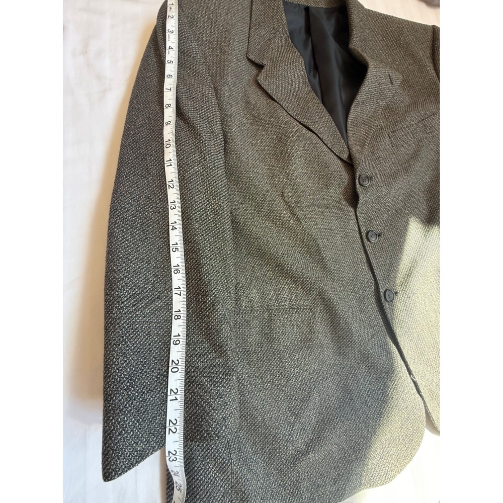 Versini Mens 100% Silk Blazer Grey Black Textured Sport Coat Italy Fabric 48 - Picture 9 of 10